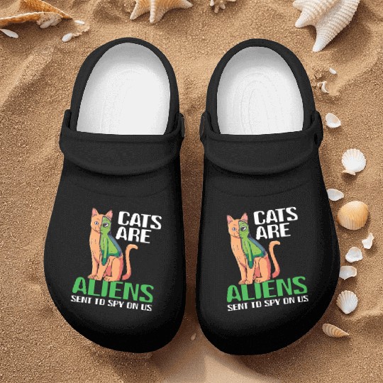 Cats Are Aliens Funny Cat Owner Astronomy Lover Nurse Clogs