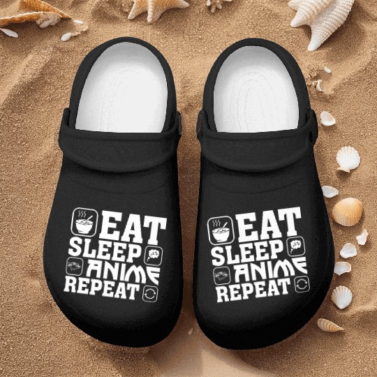 Eat Sleep Anime Repeat Kawaii Otaku Manga Japan Fa Nurse Clogs
