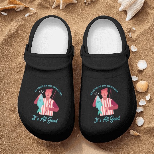 Novelty Fisherman Lake Fishermen Gift Long As She Nurse Clogs