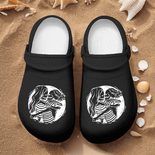 Lesbian Lgbtq Pride Skeletons Kissing Valentine' D Nurse Clogs