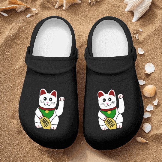 Cute Japanese Lucky Cat 1 Nurse Clogs