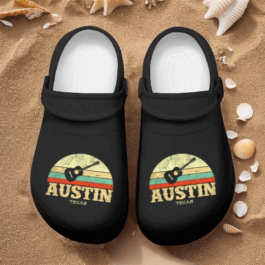 Austin Texas Guitar Lone Star State Nurse Clogs