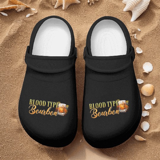 Blood Type Bourbon Cocktail Bartender Nurse Clogs