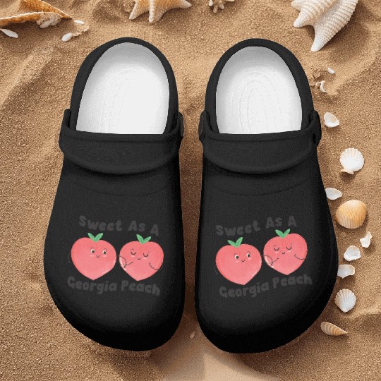 Sweet As A Georgia Peach Cute Funny Southern Nurse Clogs