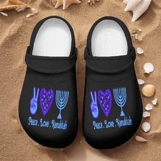 Peace Love Hanukkah 2021 Jewish Menorah Hanukkah C Nurse Clogs