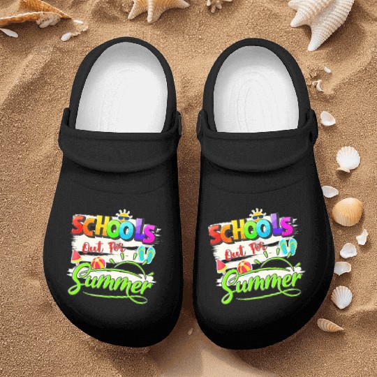 Schools Out For Summer Lover Funny Teacher Student Nurse Clogs