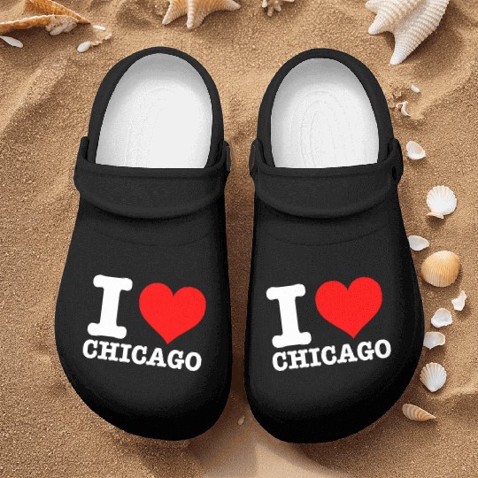 Chicago - I Heart Chicago - I Love Chicago Nurse Clogs