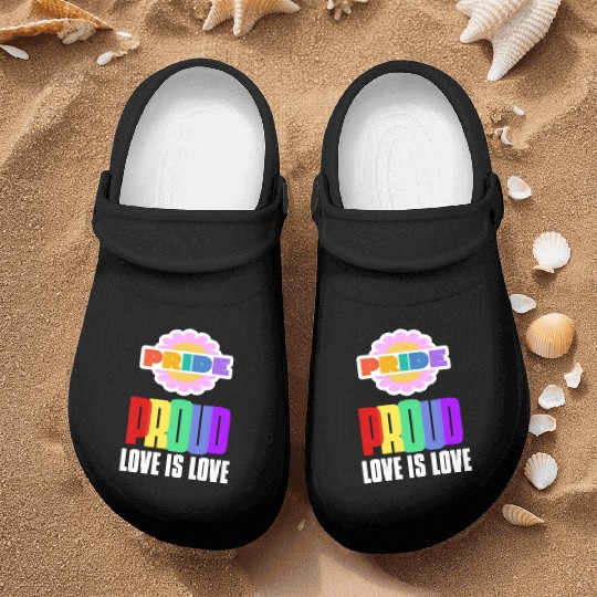 Proud LGBT Nurse Clogs Love is Love Nurse Clogs Rainbow Gay
