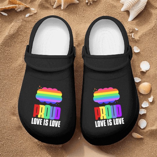 Proud LGBT Nurse Clogs Love is Love Nurse Clogs Rainbow Flag