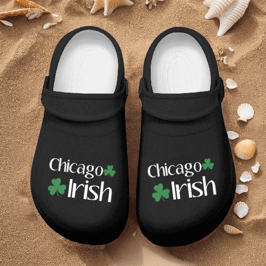 Chicago Irish St Patric Day Shamrock Chicago Nurse Clogs