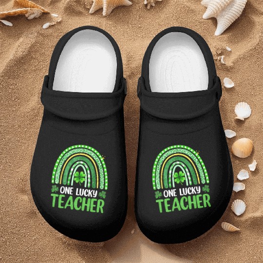 One Lucky Teacher Rainbow St Patrick’S Day Nurse Clogs