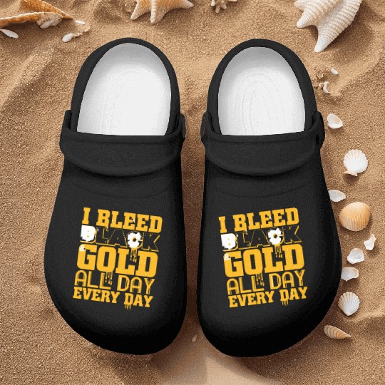 I Bleed Black And Gold Nurse Clogs