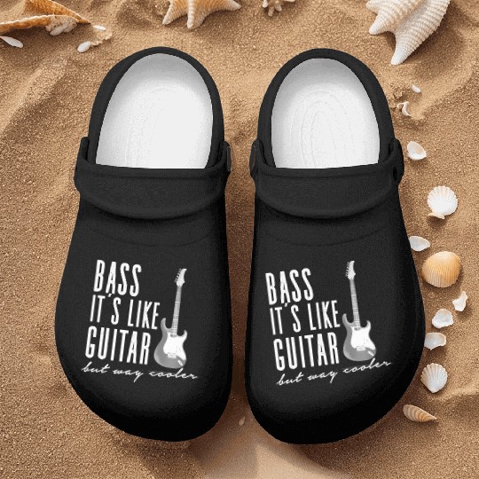 Funny Guitar Nurse Clogs - Bass It's Like Guitar But