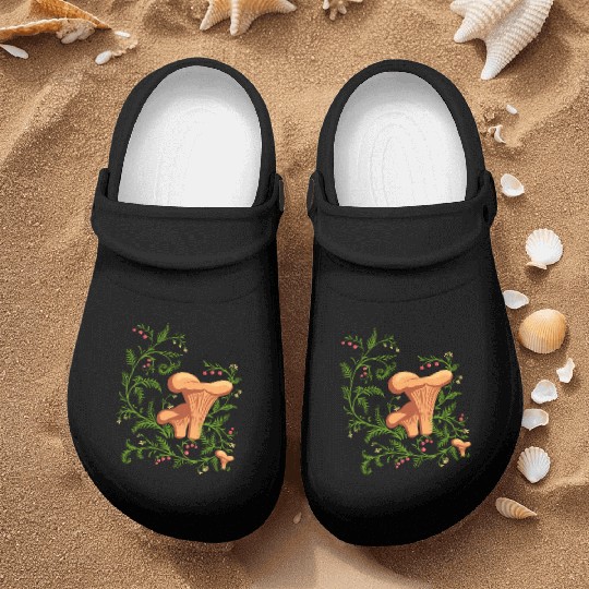 Forest Mushrooms Floral Fungi Ukrainian Vyshyvanka Nurse Clogs