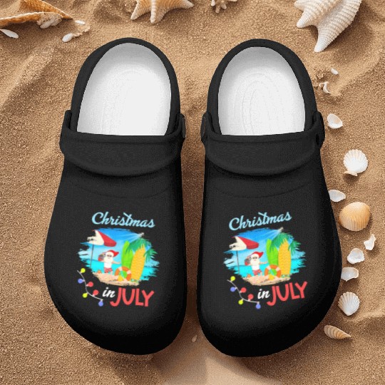 Christmas in July Santa Hawaiian Summer Hawaii Nurse Clogs