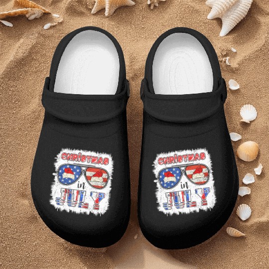 Christmas in July Santa Hat Sunglasses Summer Nurse Clogs