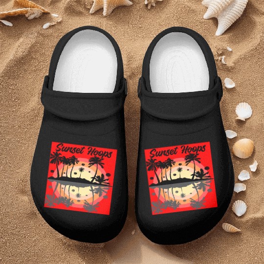 Basketball Gift: Sunset Hoops Nurse Clogs