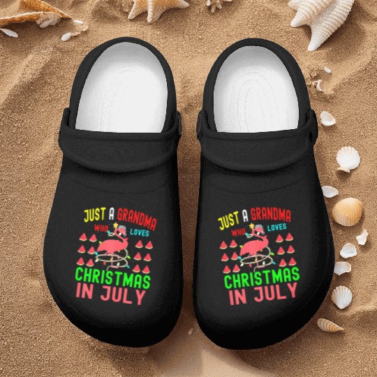 Just a Grandma Who Loves Christmas In July Nurse Clogs