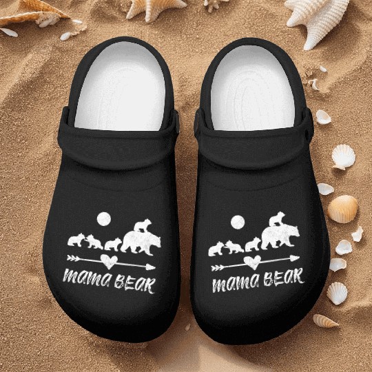 Mama Bear Nurse Clogs With Four Bear Cubs