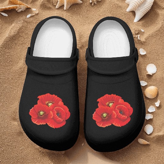 Poppy Flower Flowers Flora Nature Nurse Clogs