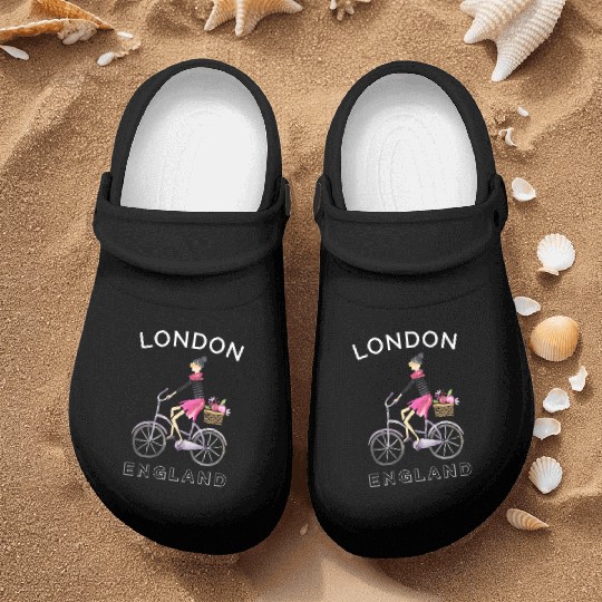 London England Biking Bicycling Nurse Clogs