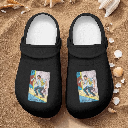 Loteria El Borracho Colorful Tarot Card Nurse Clogs