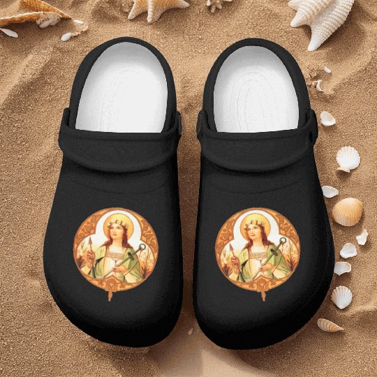 St Philomena Catholic Girls Teens Vintage Prayer Nurse Clogs