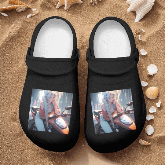 Cool Biker Chick Nurse Clogs