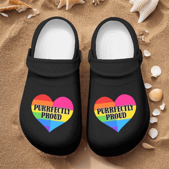 Purrfectly Proud Rainbow Pansexual Flag Heart Nurse Clogs