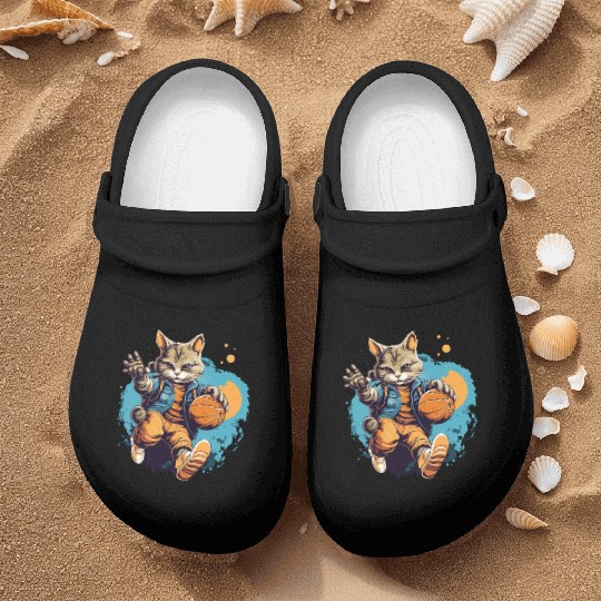 Basketball Cat Basketball Player I Love Basketball Nurse Clogs
