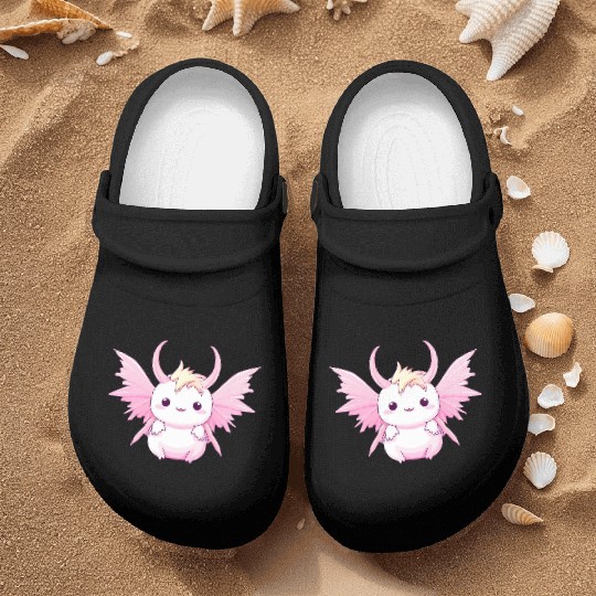 Axolotl Angel & Devil - Design with Horns and Wing Nurse Clogs
