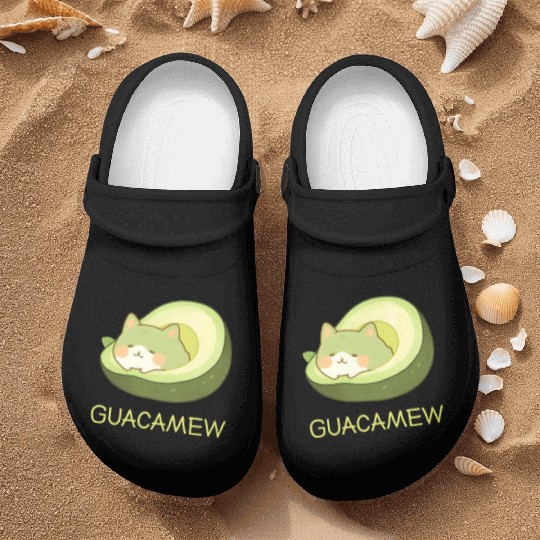 Guacamew Funny Avocado Kawaii Cat Lover Nurse Clogs