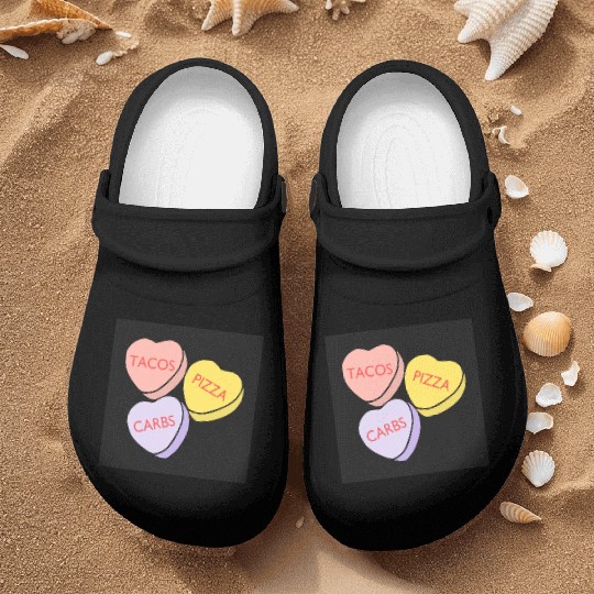 FRONTARTFunny Conversation Hearts Candy Nurse Clogs