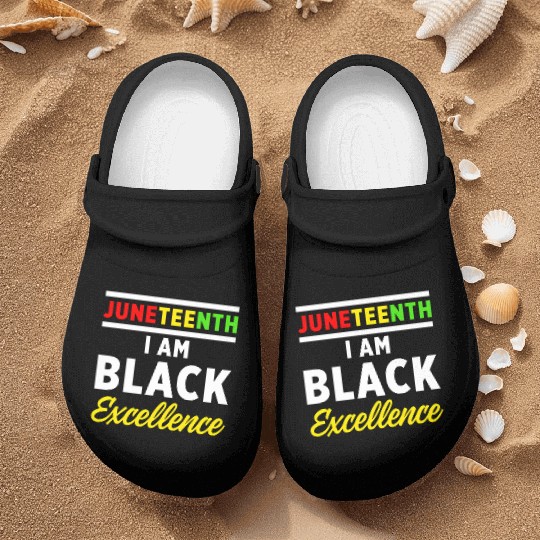 Juneteenth Excellence Black African American Flag Nurse Clogs