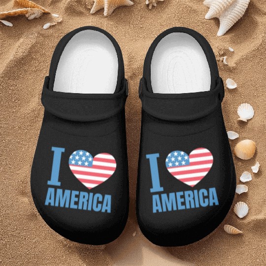 I Love America Nurse Clogs