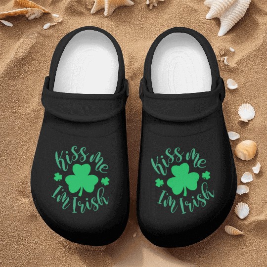 St Patrick'S Day Kiss Me I'M Irish Shamrock Nurse Clogs