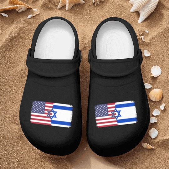 Israel Usa Flag Nurse Clogs