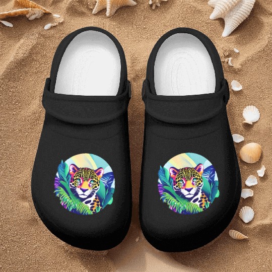 Jaguar in the Tropics Nurse Clogs