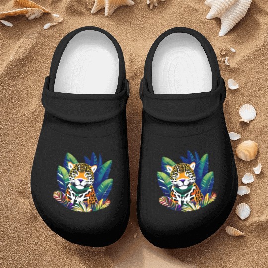 Jaguar in the Tropics Nurse Clogs