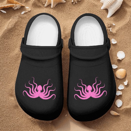 Menace Octopus Neon Pink Nurse Clogs