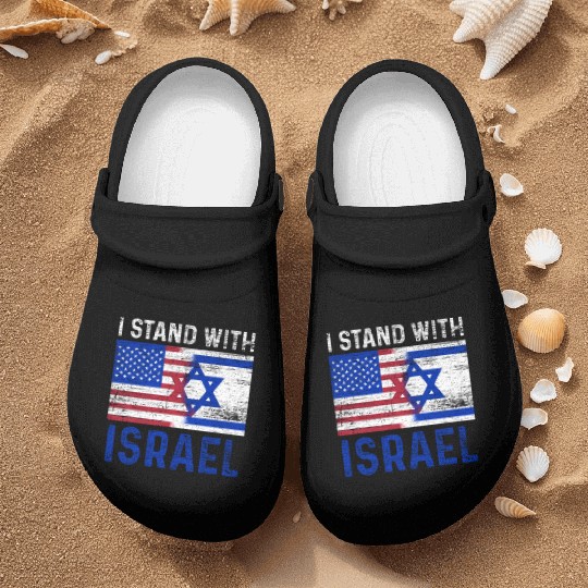 Us Flag I Stand With Israel Nurse Clogs