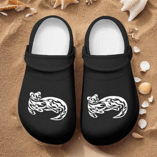 Tribal Otter Tattoo green Nurse Clogs