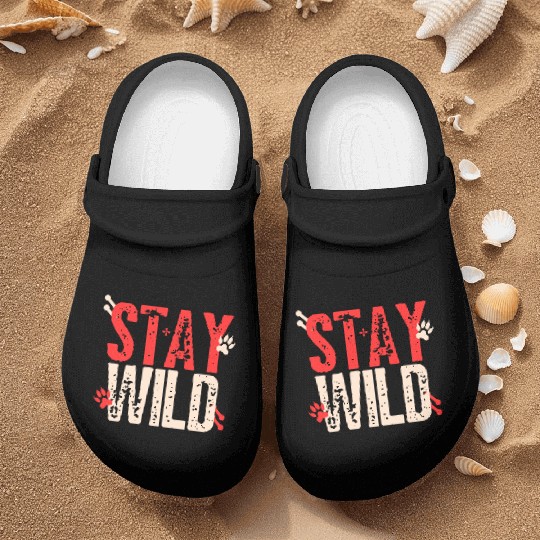Red Cream Bold Stay Wild Nurse Clogs