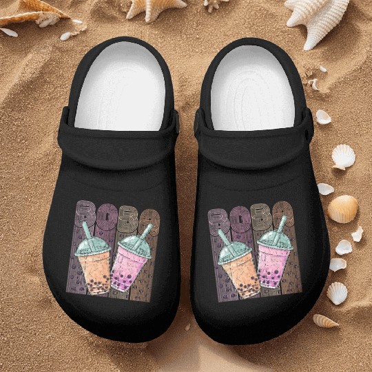 Boba Tea Design Bubbles Bubble Tea Retro Boba Nurse Clogs
