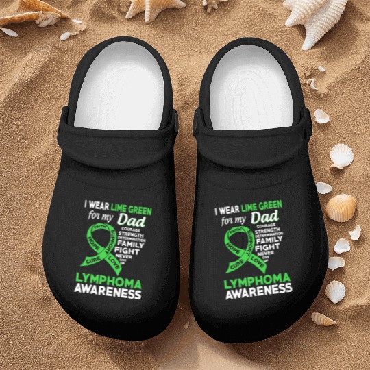 I Wear Lime Green For My Dad Lymphoma Awareness Nurse Clogs
