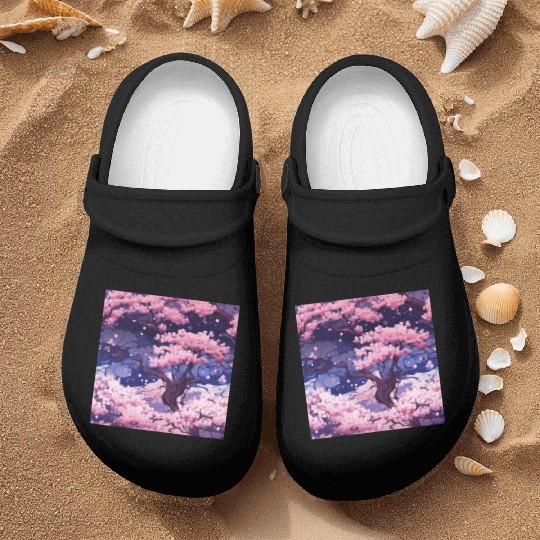 Anime Euphoria: Fantasy Cherry Blossom Dreamscape Nurse Clogs
