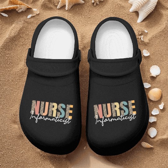 Nurse Informaticist Leopard Pattern Nurse Clogs