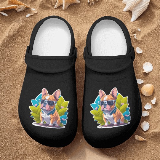 Frenchie Flower Splash Nurse Clogs