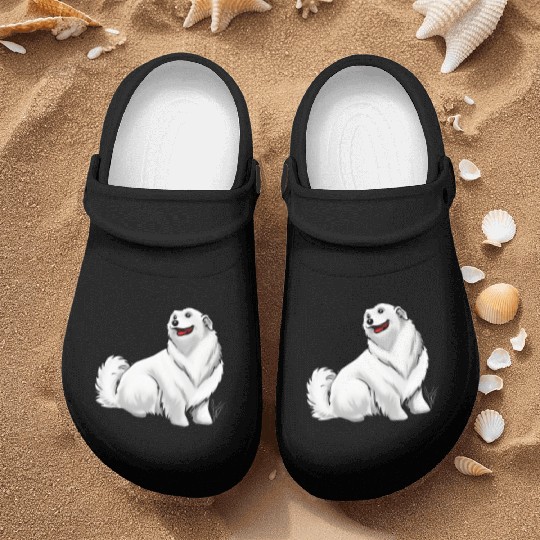 Dog Great Pyrenees White Nurse Clogs