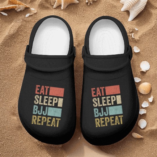 Stylish Retro 70´s Eat Sleep BJJ Repeat Nurse Clogs